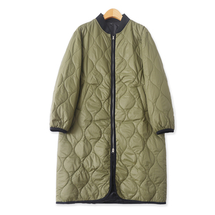 棒球领棉衣冬季新款外贸女装中长百搭轻薄长袖衍缝拉链外套18562