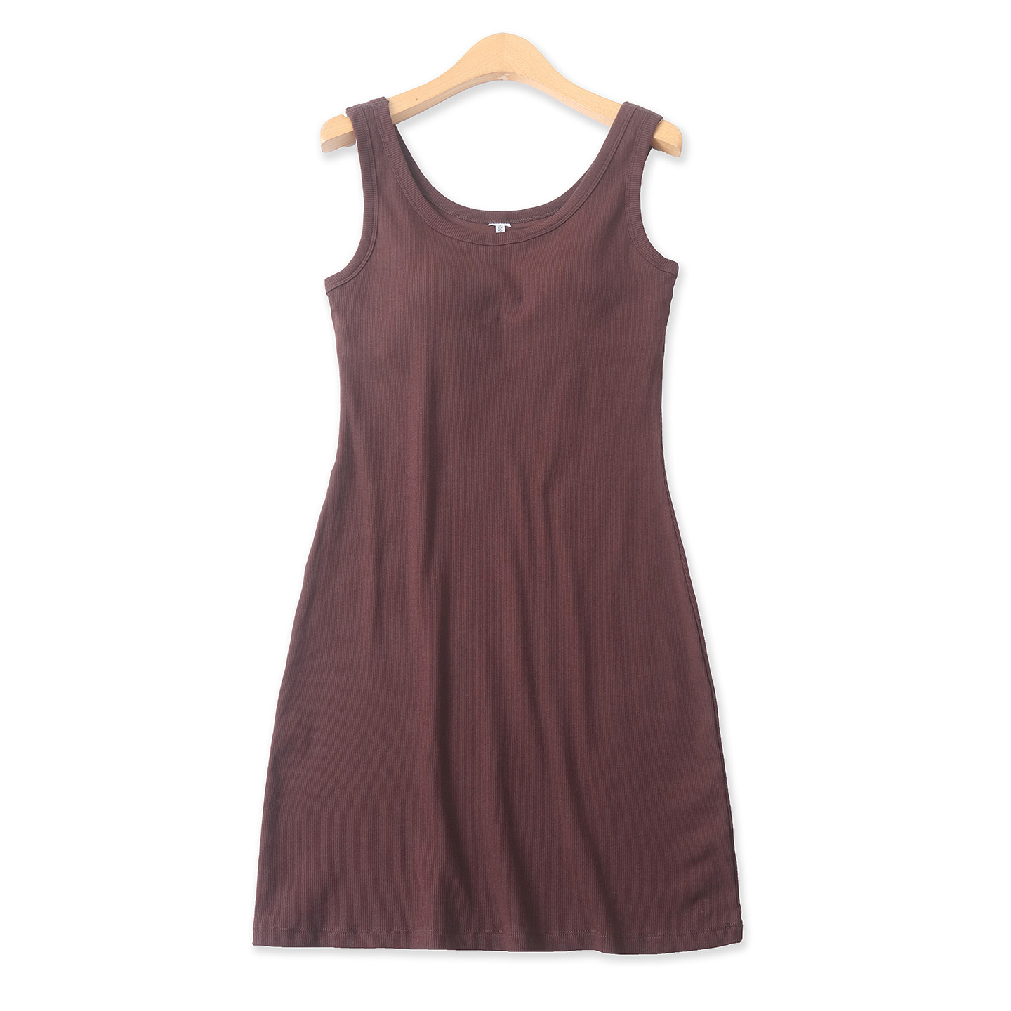 螺纹打底背心裙春夏季新款外贸女装百搭收腰修身大码套头裙19515