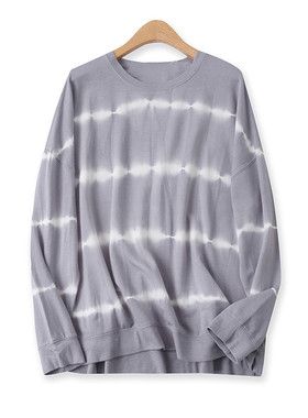 扎染卫衣秋季新款外贸女装百搭休闲大版型时尚显瘦长袖上衣13841