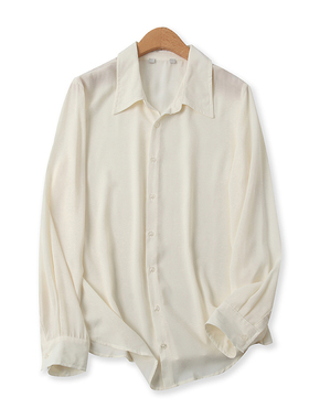 雪纺衬衫夏季新款外贸女装糖果色单排前扣防晒宽松长袖衬衣16011