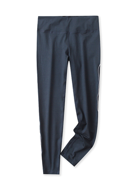 瑜伽运动健身紧身裤春季新款外贸女装松紧腰修身弹力九分裤14804