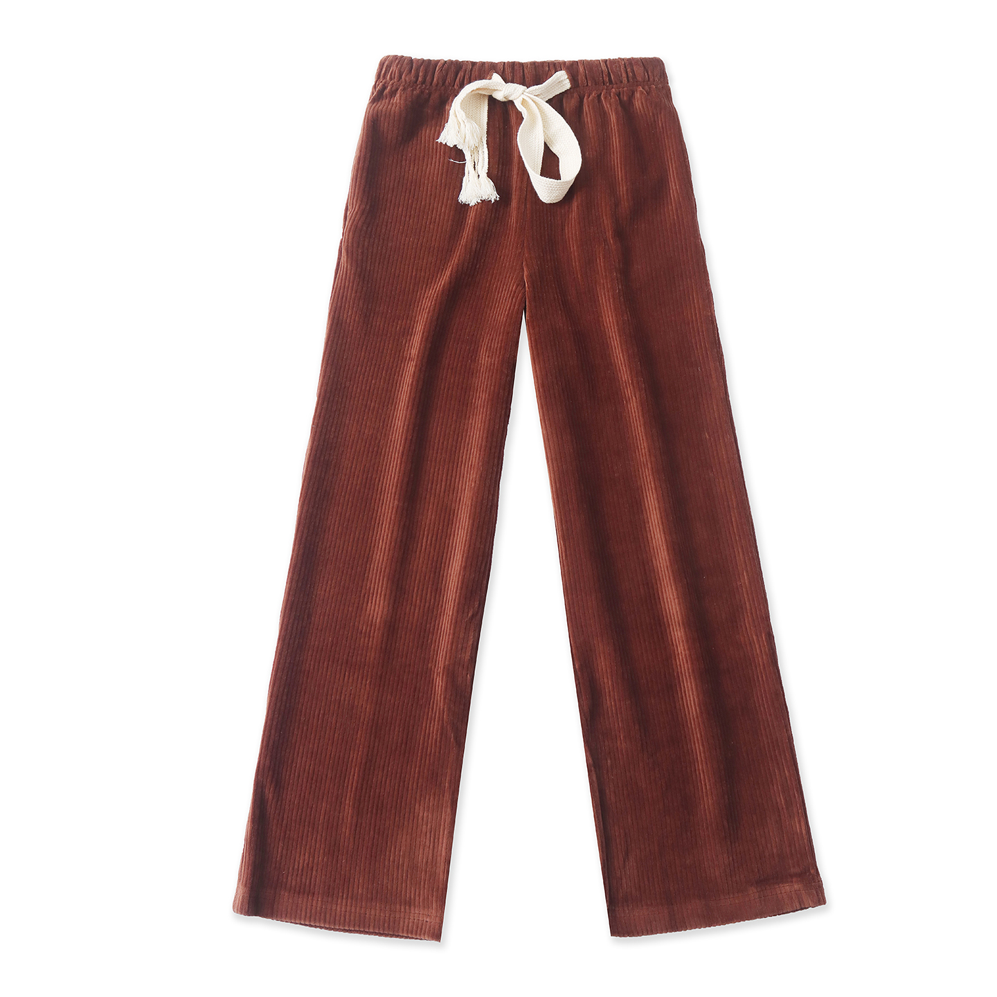 灯芯绒阔腿长裤春秋新款外贸女装休闲松紧高腰宽松直筒裤19281