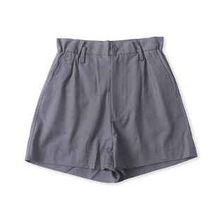 外贸女装 高腰西装 短裤 春夏新款 19487 百搭侧松紧斜插袋显瘦休闲裤