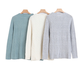 麻花针织衫 打底毛衣冬季 9961 时尚 百搭半高领显瘦长袖 新款 外贸女装