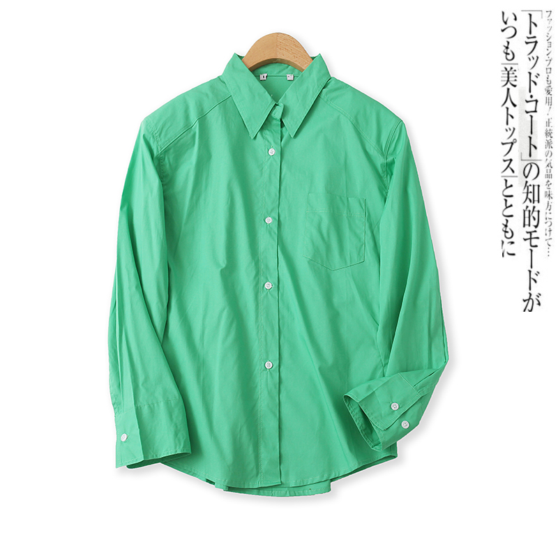 百搭单排扣长袖口袋衬衫