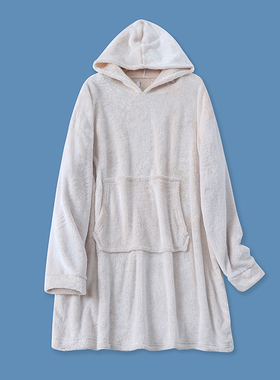 中长绒衫秋冬季新款外贸女百搭连帽袋鼠兜宽松显瘦长袖卫衣11882