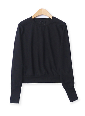 蝙蝠袖卫衣春季新款外贸女装宽松弹力显瘦圆领插肩长袖上衣11243