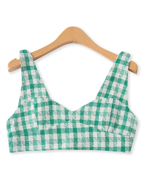 小香风马甲夏秋季新款外贸女装时尚后搭扣修身短款抹胸背心17085