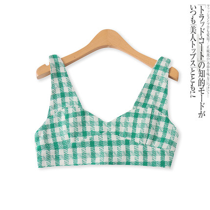 小香风马甲夏秋季新款外贸女装时尚后搭扣修身短款抹胸背心17085