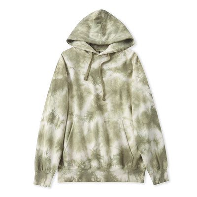 扎染薄绒卫衣春季新款外贸女装休闲百搭袋鼠兜宽松长袖上衣19503