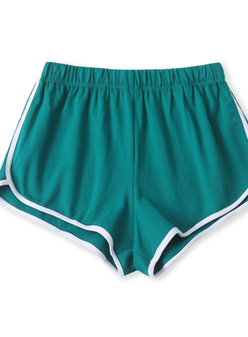 撞色运动短裤夏季新款外贸女装百搭休闲松紧腰宽松跑步卫裤18603