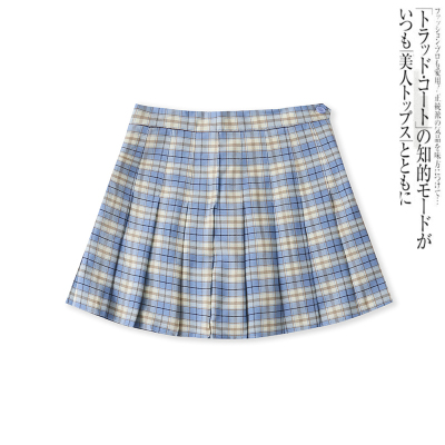 半身格子百褶短裙百搭学院风显瘦