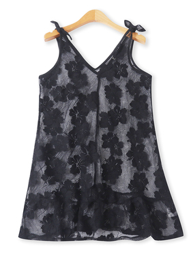 中长蕾丝背心秋季新款外贸女装百搭时尚V领可叠穿荷叶边上衣18915