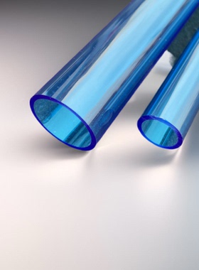 蓝色透明PC聚碳酸酯/亚克力/圆管硬管塑料空心管16/20/25/32/50