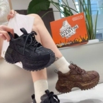 欧货2025秋冬新款超火水钻老爹鞋女厚底百搭时尚运动鞋增高女鞋潮