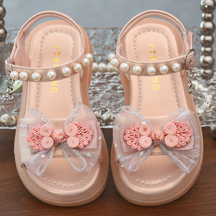 女童汉服鞋儿童绣花鞋2025夏季新款中大童凉鞋中式古装公主鞋童鞋