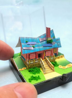 光头强小屋材料包手工DIY,木屋房子大号微景摆件礼物迷你微缩模型
