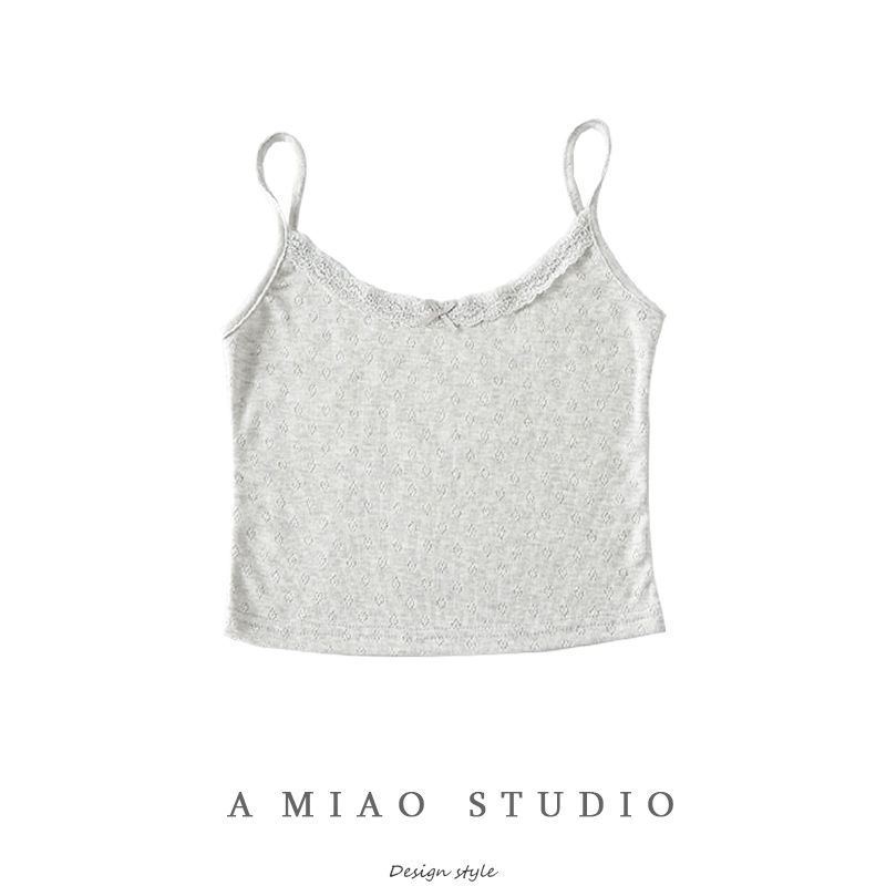 蕾丝花边镂空少女小吊带背心