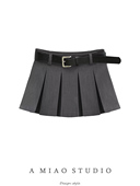 辣妹宝藏 高级感复古低腰显瘦百褶裙防走光学姐A字裙半身裙短裙潮