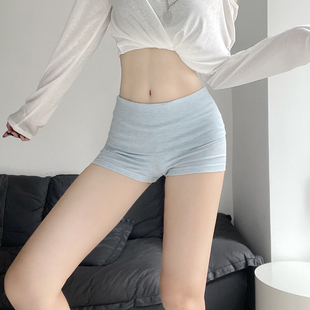 美式复古辣妹翻边低腰弹力针织紧身瑜伽运动短裤性感包臀热裤女裤
