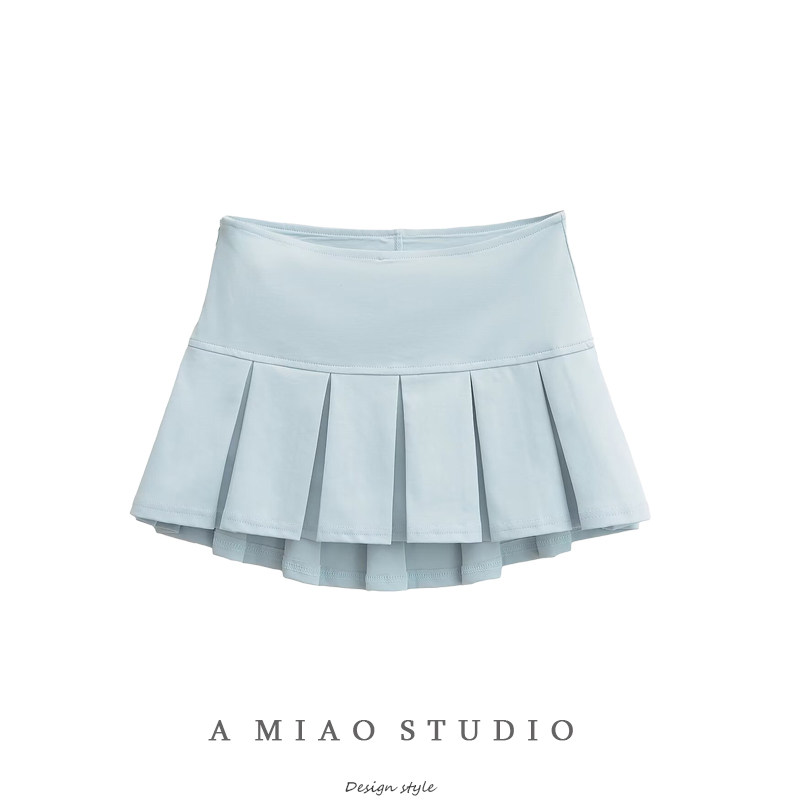学院风高腰显瘦a字百褶裙女夏款防走光半身裙时尚百搭运动短裙子