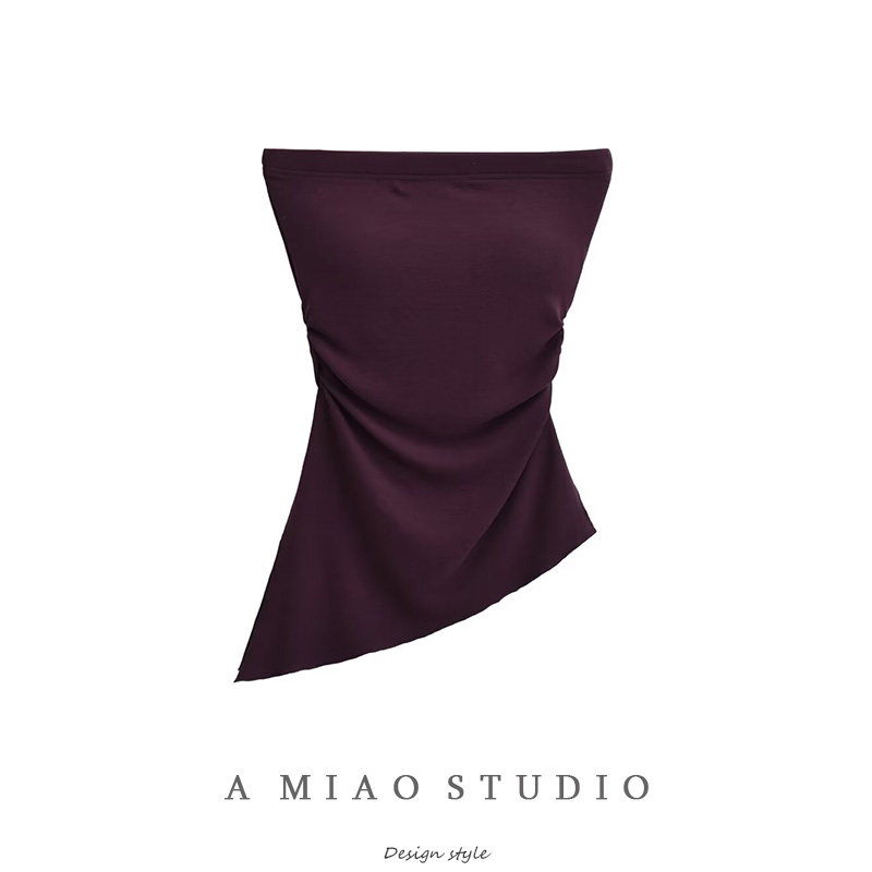 性感辣妹女人味平口抹胸含胸垫裹胸女不规则下摆开叉收腰背心上衣,女装/女士精品,抹胸,淘宝优惠券,粉丝福利购,淘宝优惠卷