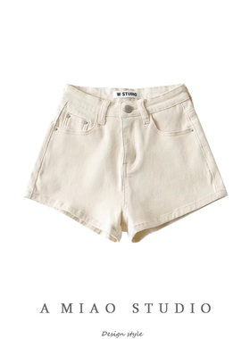 欧美复古辣妹风弹力修身高腰牛仔短裤夏季新款女提臀性感热裤女裤