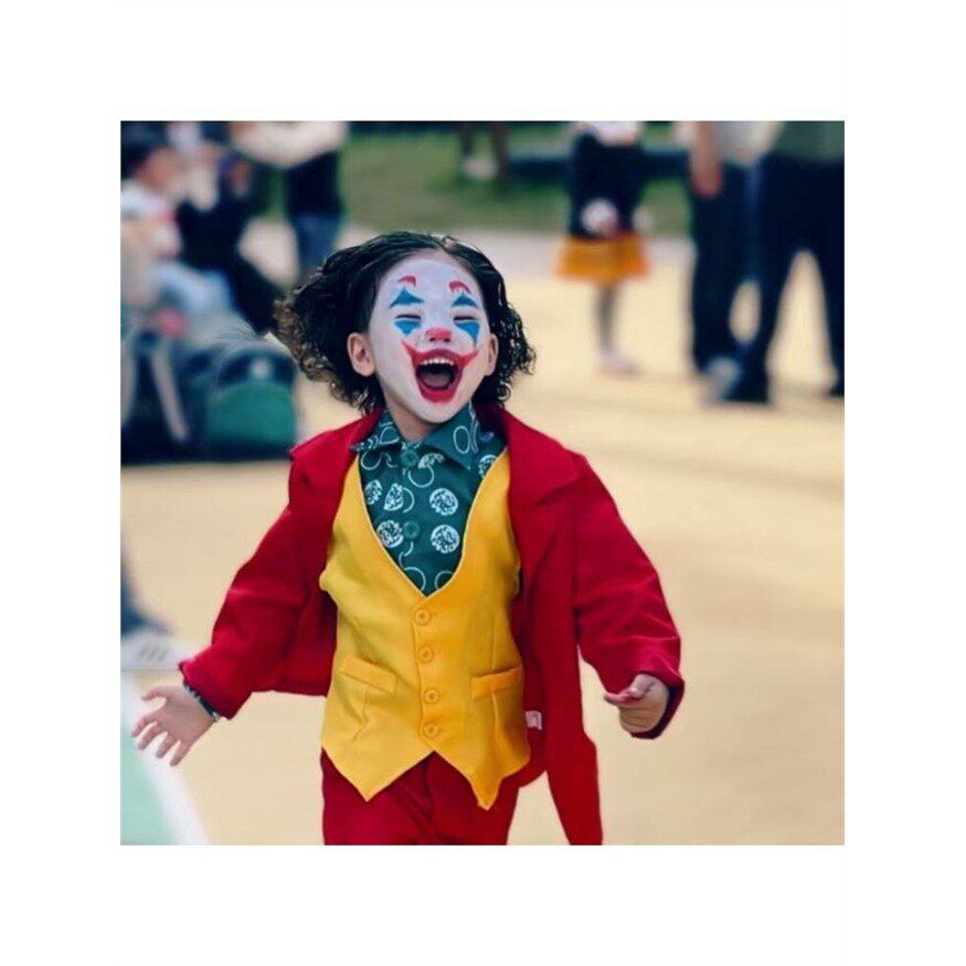 万圣节儿童服装男女童joker衣服杰昆菲尼克斯小丑西装COS表演服