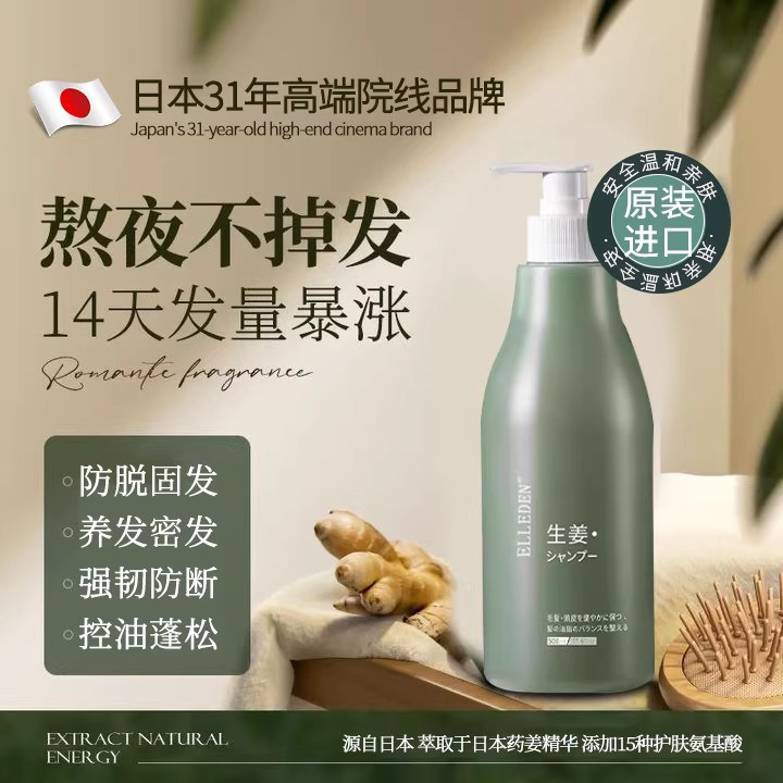 日本品牌洗发水生姜氨基酸防掉发秃发控油蓬松柔顺止痒去屑男女