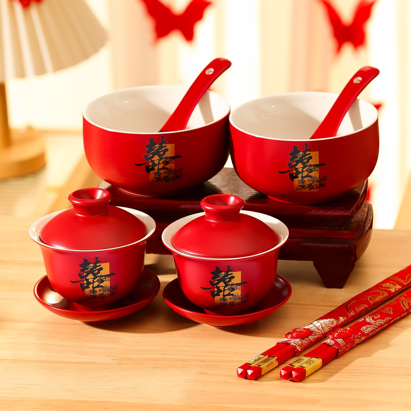 DUOBAO结婚敬茶杯套装一对红色喜碗筷婚礼专用新人婚庆改口茶具3,节庆用品/礼品,喜碗/敬茶杯,淘宝优惠券,粉丝福利购,淘宝优惠卷