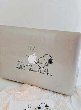 M家可爱史努比烧烤苹果手机贴纸防水透明搞怪pad贴画笔记本装饰