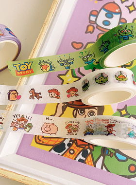 M独家自制ins风玩具总动员卡通和纸胶带手撕纸胶带封口手账贴纸