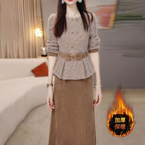 小香风毛呢套装连衣裙2025新款秋冬十三行爆款高级感巨好看两件套