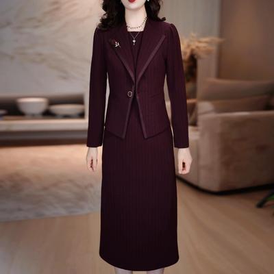 小香风套装连衣裙2025新款春秋爆款高端喜婆婆婚宴妈妈礼服两件套