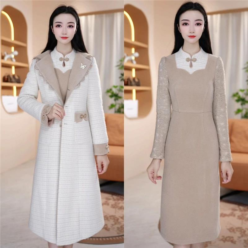 连衣裙2025新款今年流行爆款两件套优雅百搭减龄洋气修身两件套