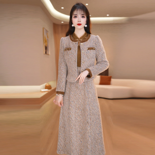 小香风外套连衣裙两件套 修身 美瑞今年流行爆款 套裙女秋冬2025新款