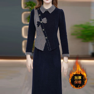 连衣裙2025新款女秋冬十三行爆款加厚长袖巨好看轻奢高级感配大衣