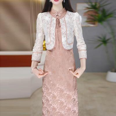 新中式国风套装连衣裙2025新款女春秋季今年流行爆款改良旗袍裙子