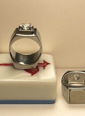 金色强磁戒指能吸麻将磁铁戒指男女款魔术银色小中大戒指底部可吸