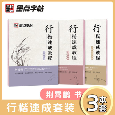 墨点字帖 荆霄鹏行楷速成教程3本硬笔书法临摹入门教程练字帖间架