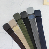 帆布腰带男士 带 女士皮带无金属防过敏军训战术塑料自动扣牛仔裤