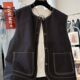 马甲背心外套女春装 高级感独特别致明线装 饰圆领无袖 外传叠穿上衣