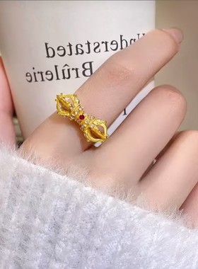 轻奢设计师款金刚杵女士戒指