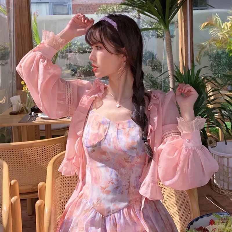 超仙防晒衣女夏雪纺上衣小衫薄款开衫短外套宽松百搭小披肩罩衫女