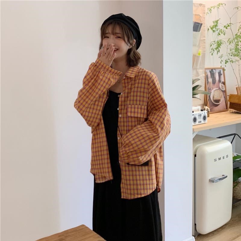 泡泡袖衬衫女设计感小众2020年韩版宽松紫色格子衬衣外套百搭上衣在类目 女装/女士精品, 衬衫中 - 来自Buy2taobao.com提供专业的淘宝代购服务