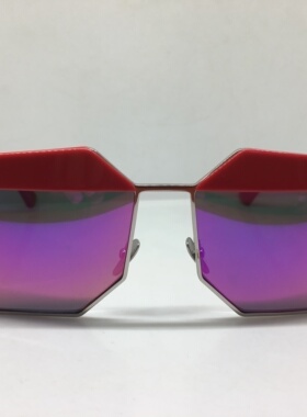 E8465S EJE Optico Sistema银色红色个性太阳镜不规则多边形墨镜