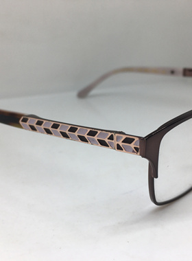 lulu guiness L770浅棕色合金小框眼镜架小脸近视框架