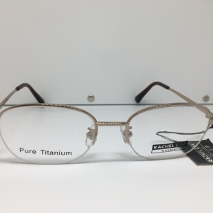 中古RACHEL COX金色纯框半框眼镜男女通用镜架意大利产