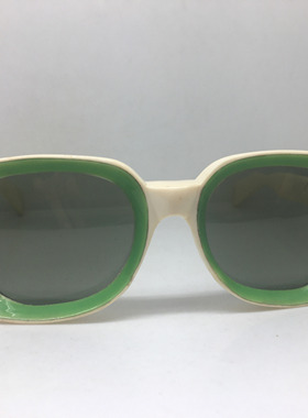 70年代意大利产白色绿色手工板材太阳镜墨镜玻璃镜片