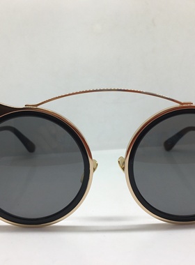 E8510S EJE Optico Sistema 金色圆框太阳镜黑色包边墨镜